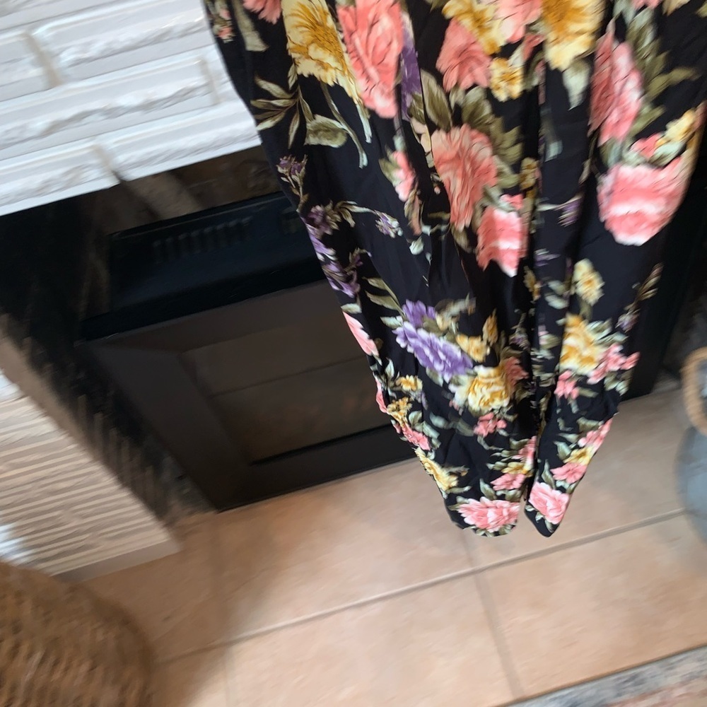 Xhilaration Black and Pink Off the Shoulder Tie Waist Summer Jumpsuit S NEW - Picture 6 of 6
